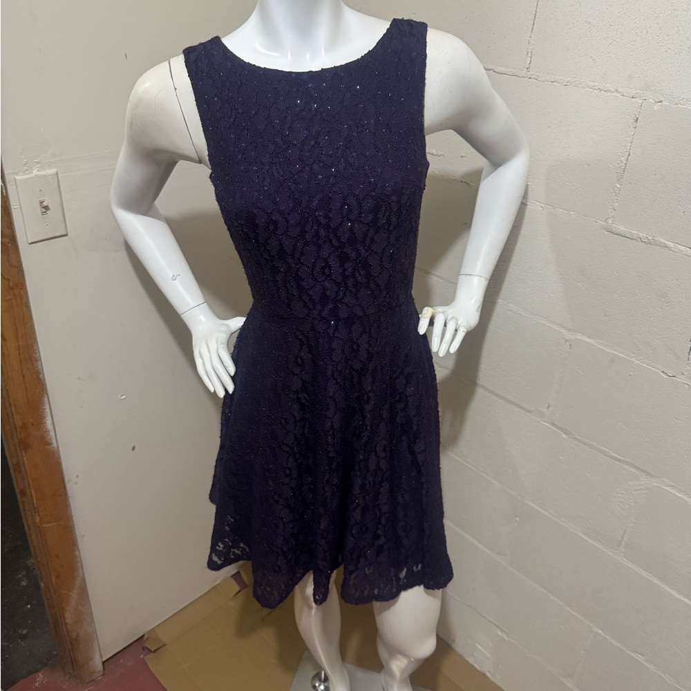 Speechless Deep Purple Lace Mini Dress